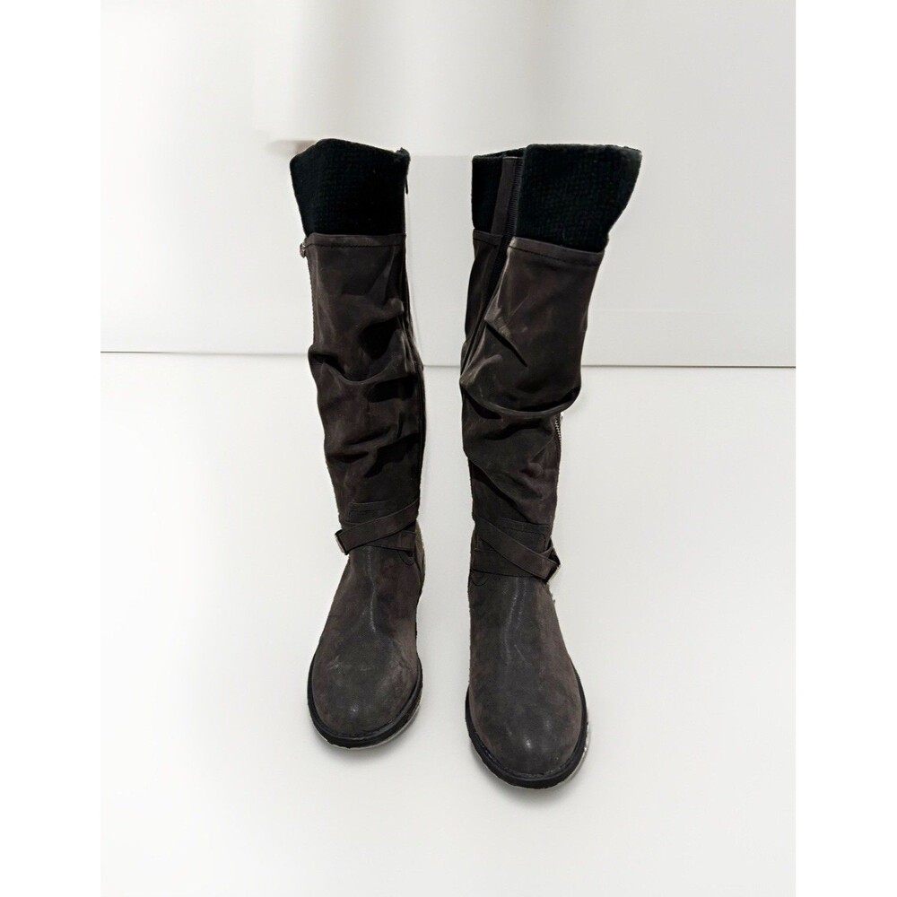Torrid Womens Slouchy Knee High Boots Gray 9.5 WW Extra Wide Width Wide Calf
